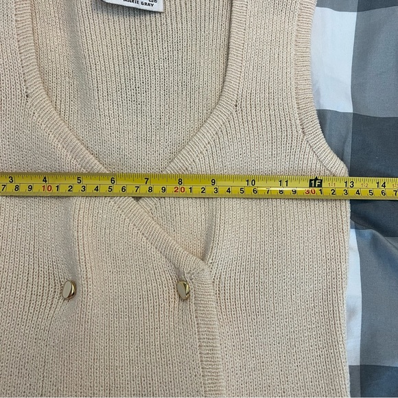 Vintage 70s St. John Cream Santana Knit Double Breasted Sleeveless Dress sz XS - Picture 14 of 15